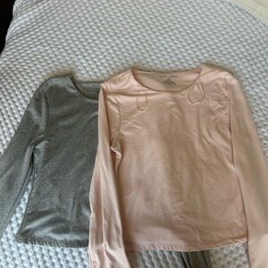Women's Long Sleeve Tops - Gray and Pink
